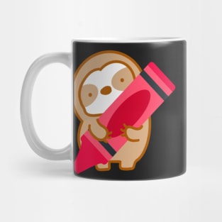 Cute Red Crayon Sloth Mug